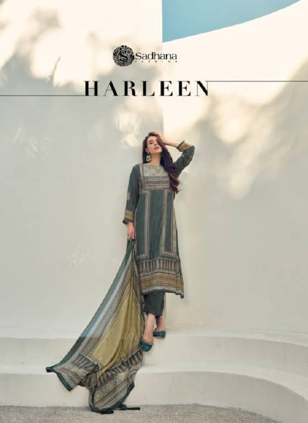 Harleen By Sadhana Muslin Silk Printed Dress Material Wholesale Clothing Distributors In India Catalog
